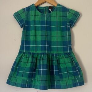 Tea Collection Green and Blue Plaid Short-Sleeve Dress